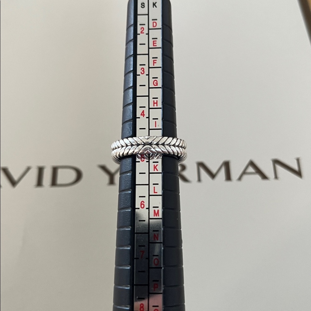 David Yurman Petite Albion Amethyst Ring With Pave’ Diamonds - Picture 8 of 8